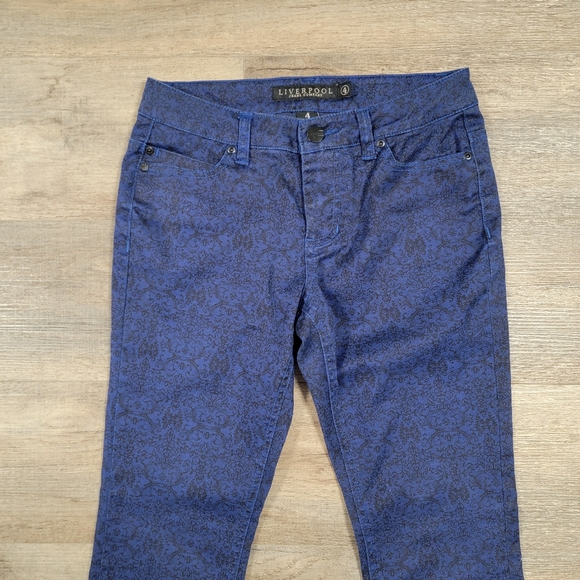Liverpool x Paul McCartney/John Lennon Jeans Stretch Sapphire Black Lace Print 4 - Picture 5 of 10